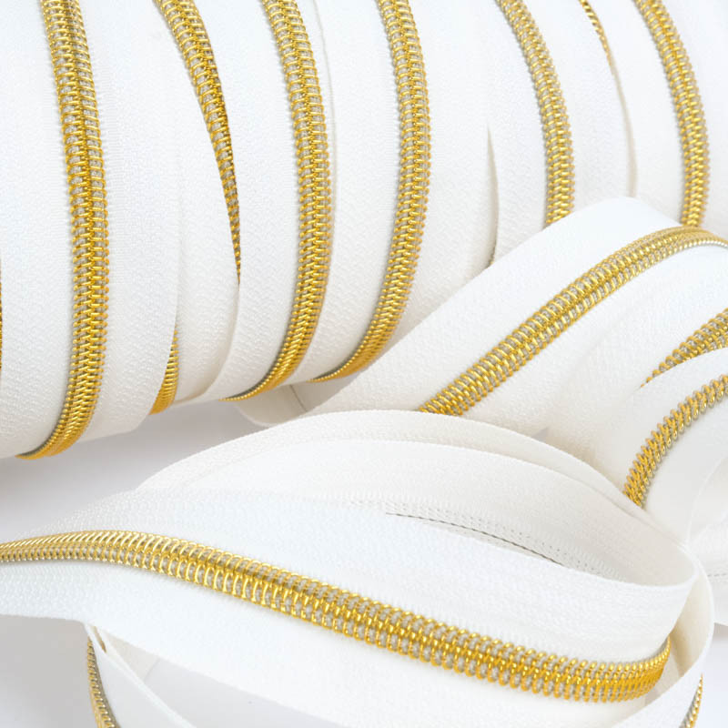 5mm Ivory and Gold Clasp by the Meter - Maison Klem